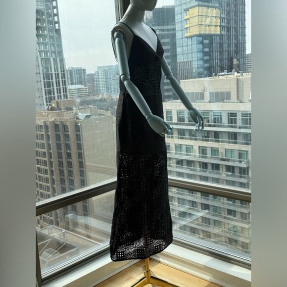 🆕 SIR THE LABEL 🧿 NWOT Rayure Tri Crochet Maxi Dress, Black Crochet, Sz 1 US 4 - Picture 7 of 15